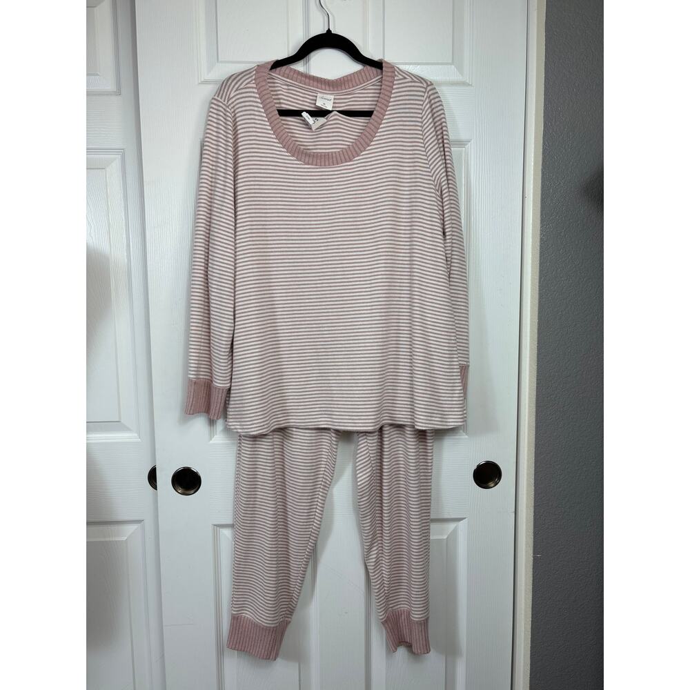 Soma Women's Extra Large Pink Stripe Pajama Set - NEW